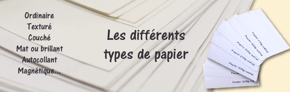 bannière article des différents types de papier à l'atelier repro de self copy