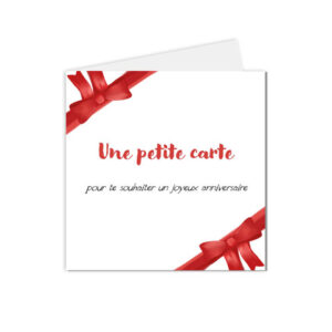 Carte anniversaire avec nœud rouge