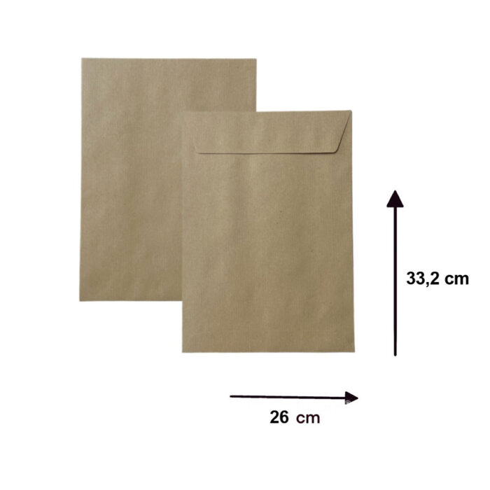 Enveloppe C4 kraft, autoadhésive, pour expédier lettre en A4