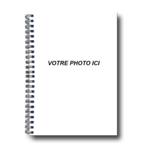 Carnet avec couverture personnalisable, A5, portrait ou à la française, reliure spirale métallique