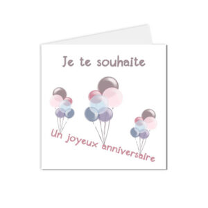 Carte joyeux anniversaire en ballons à envoyer