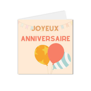 carte d'anniversaire festive et enfantine à envoyer à un jeune public