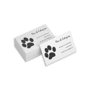 Cartes de visite avec empreinte d'animal pour les professionnels des métiers animaliers