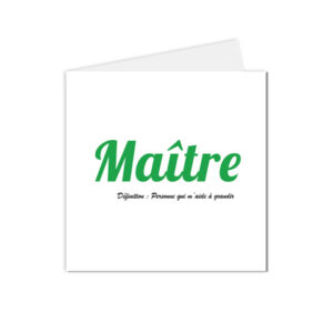 carte postale Maitre et maitresse d'école, mon maitre définition