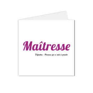 carte postale Maitre et maitresse d'école, ma maitresse définition