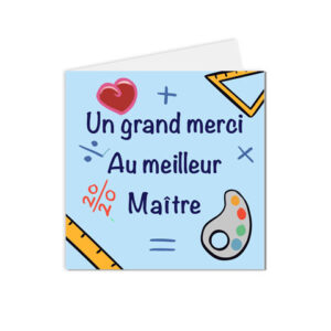 carte postale Maitre et maitresse d'école, un grand merci au meilleur maitre