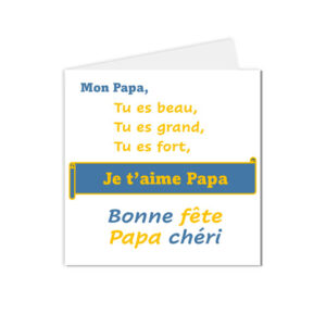 Carte Bonne fête mon papa chéri