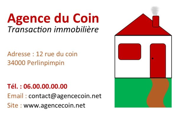 cartes de visite recto agence immobilière du coin