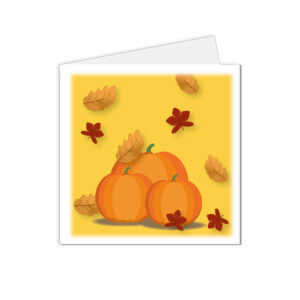 Carte d'automne citrouilles et feuilles