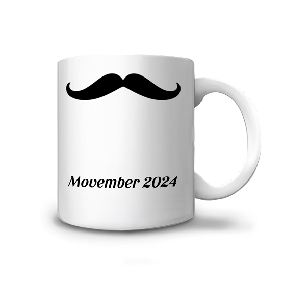 Mug avec une moustache à l'occasion du mouvement movember.