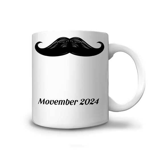 Mug avec une moustache à l'occasion du mouvement movember.