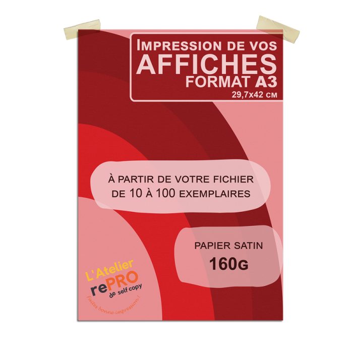 affiche couleurs format a3 papier 160g urgent