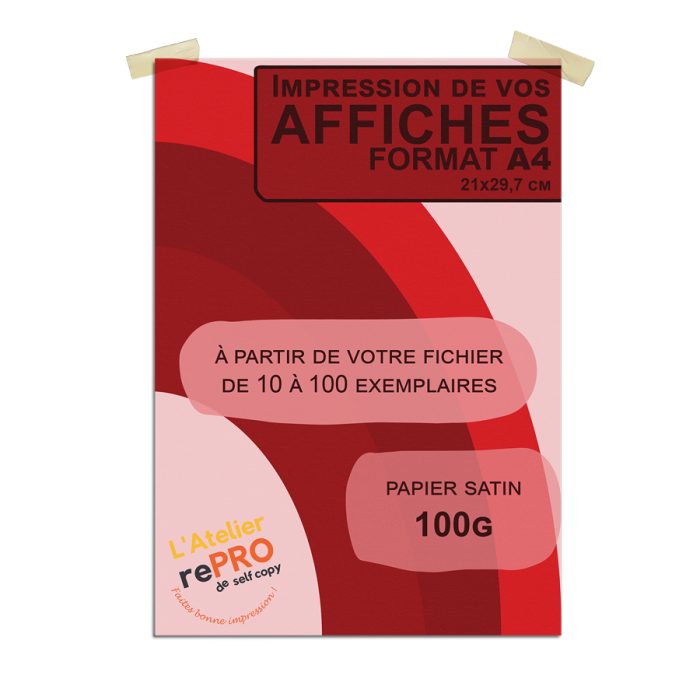 affiche couleurs format a3 papier 100g option urgent