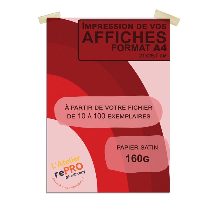 affiche couleurs format a3 papier 160g option urgent