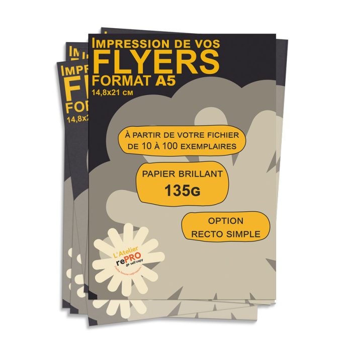 flyers couleurs format a5 recto simple papier 135g brillant