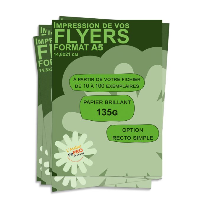 flyers couleurs format a5 recto simple papier 135g brillant budget