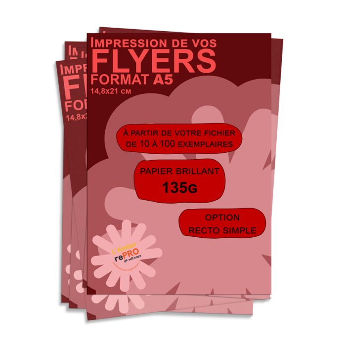 flyers couleurs format a5 recto simple papier 135g brillant urgent