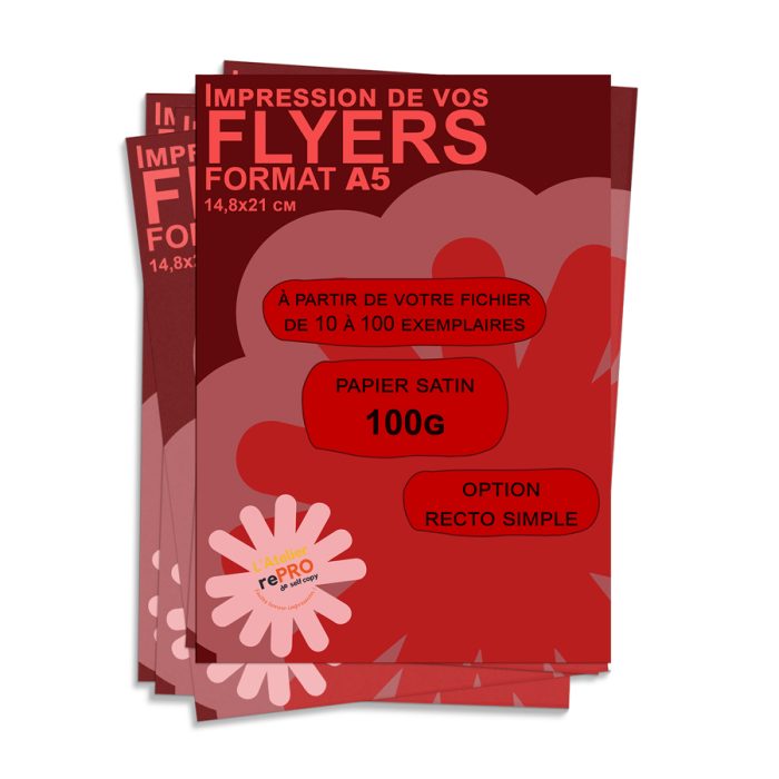 flyers couleurs format a5 recto simple papier 100g option urgent