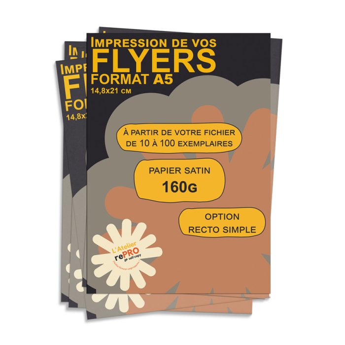 flyers couleurs format a5 recto simple papier 160g