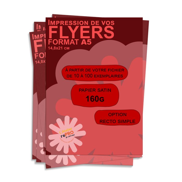 flyers couleurs format a5 recto simple papier 160g urgent