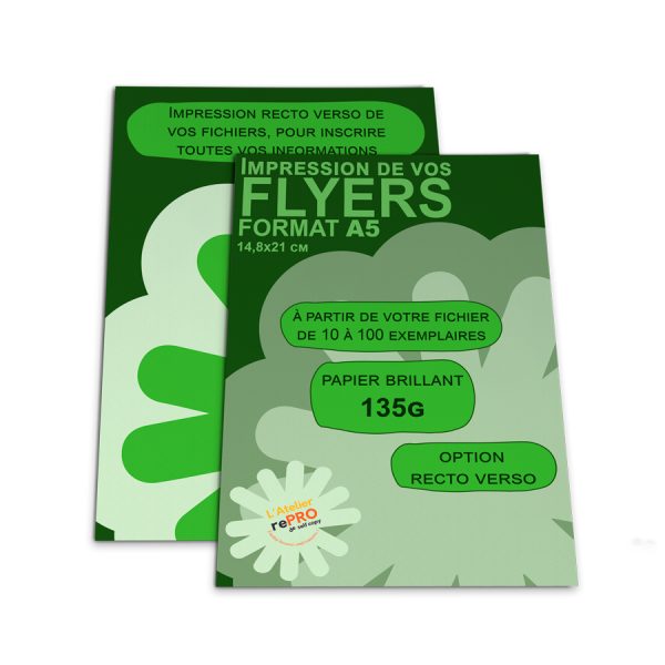 flyers couleurs format a5 recto verso papier 135g brillant option budget