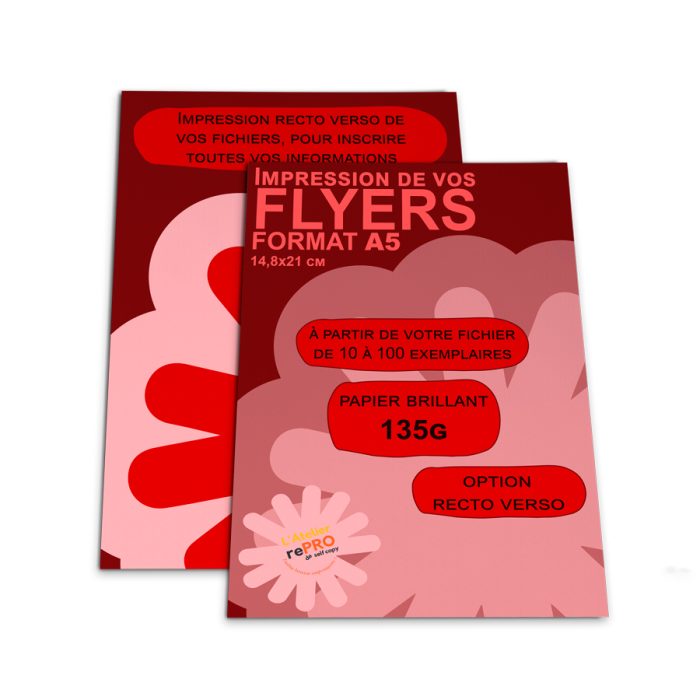 flyers couleurs format a5 recto verso papier 135g brillant urgent