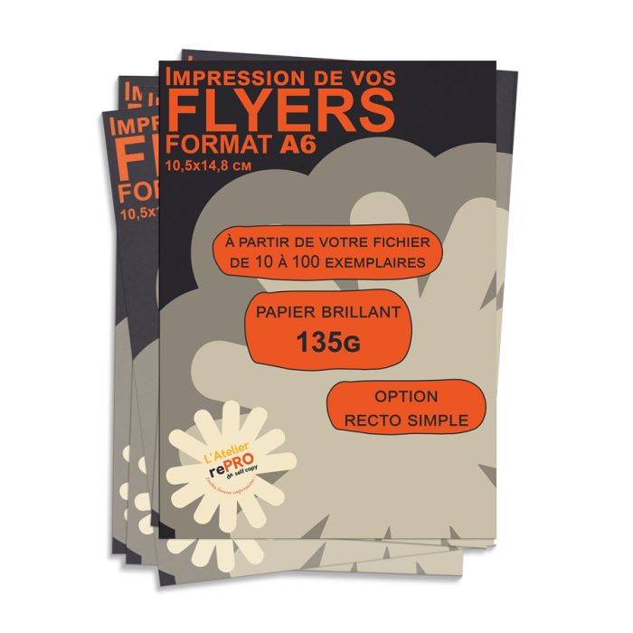 flyers couleurs format a6 recto simple papier 135g brillant