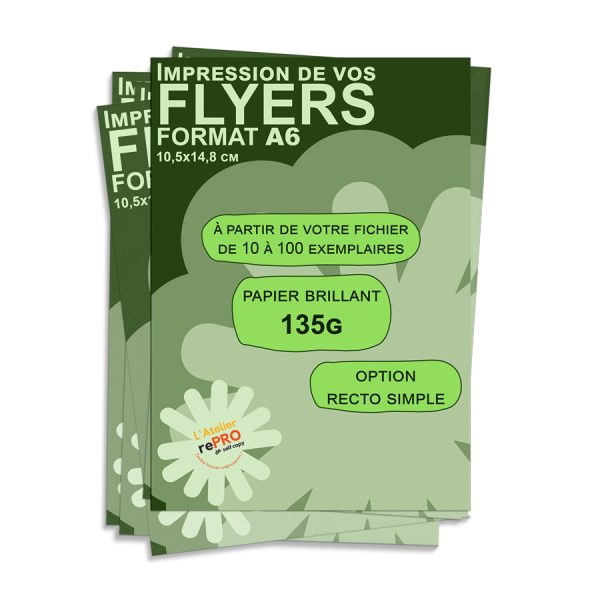 flyers couleurs format a6 recto simple papier 135g brillant budget