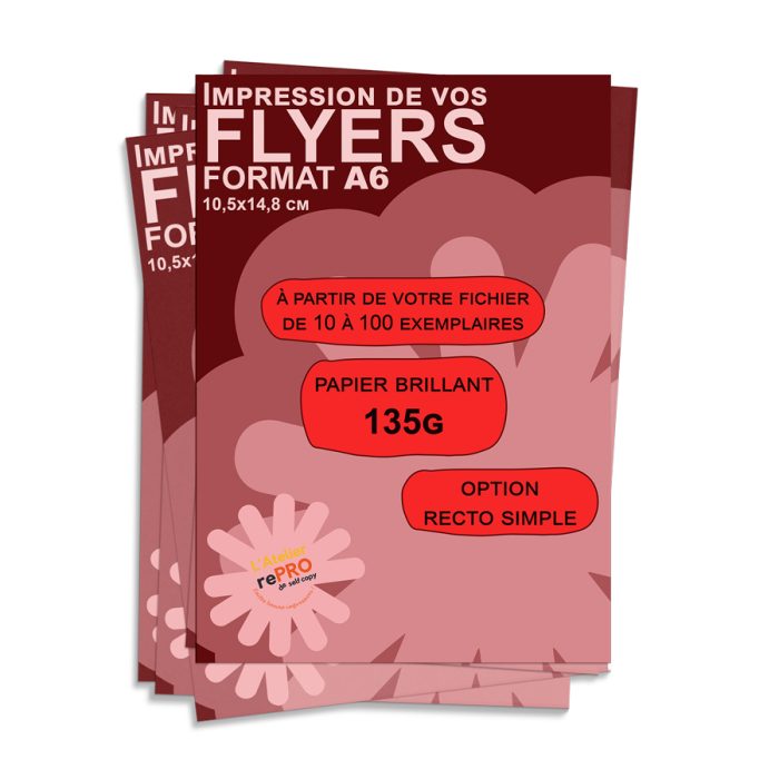 flyers couleurs format a6 recto simple papier 135g brillant urgent