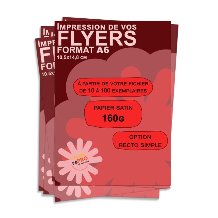 flyers couleurs format a6 recto simple papier 160g urgent