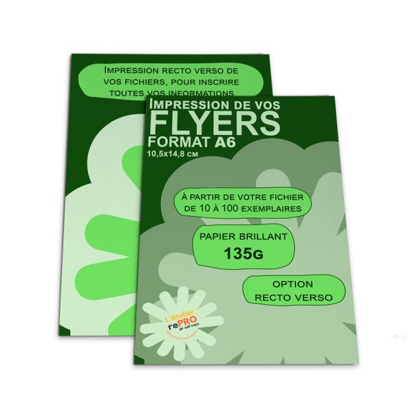 flyers couleurs format a6 recto verso papier 135g brillant budget