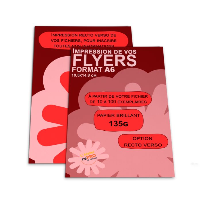 flyers couleurs format a6 recto verso papier 135g brillant urgent