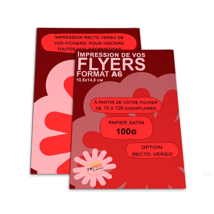 flyers couleurs format a6 recto verso papier 100g urgent