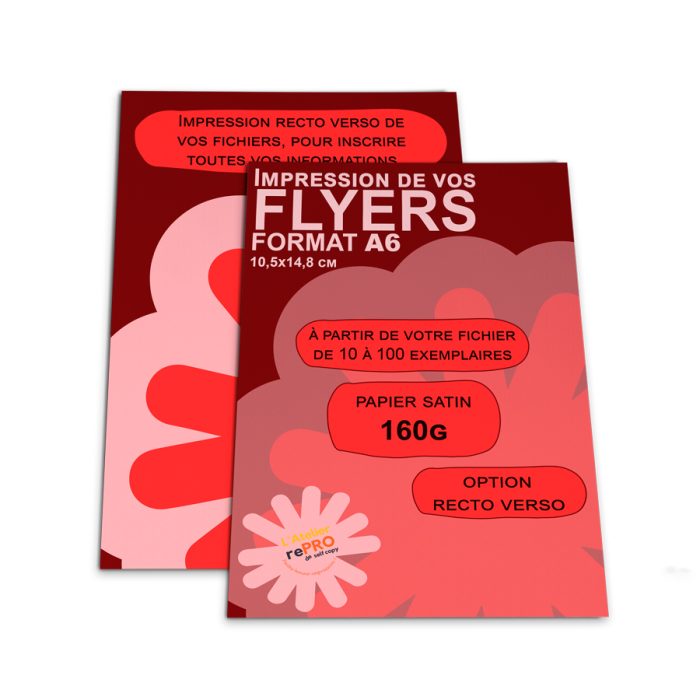 flyers couleurs format a6 recto verso papier 160g urgent