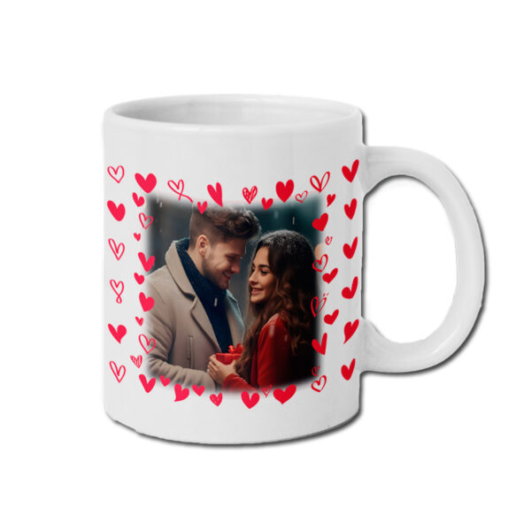 mug personnalisable spécial saint valentin, cadre photo multiples coeurs